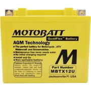 MotoBatt مختومة الرصاص الحمضية 12 فولت بطارية السيارة، 200 CCA