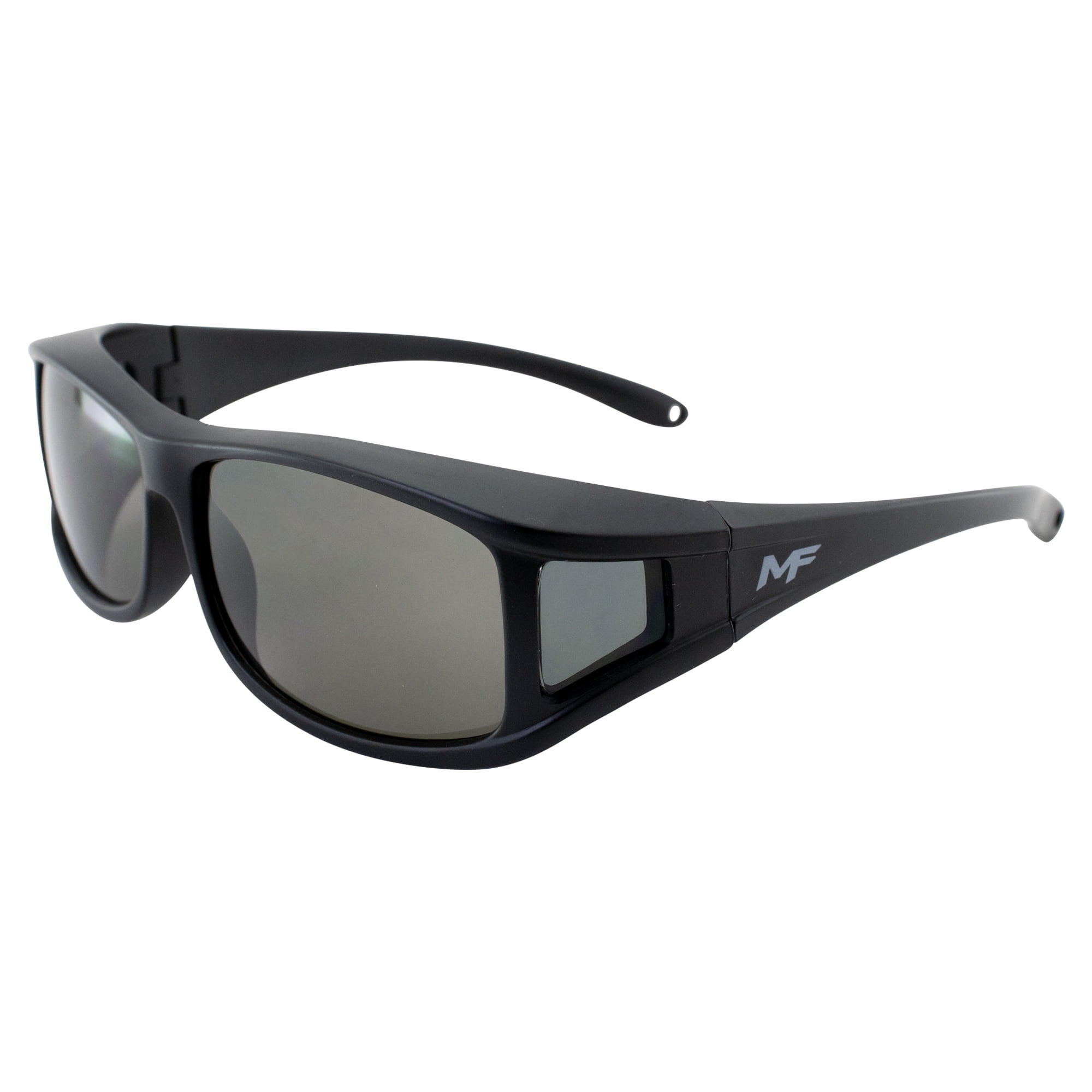 MotoFrame Sideshow Safety Sunglasses Fit Over Glasses Black Frame Smoke Lens