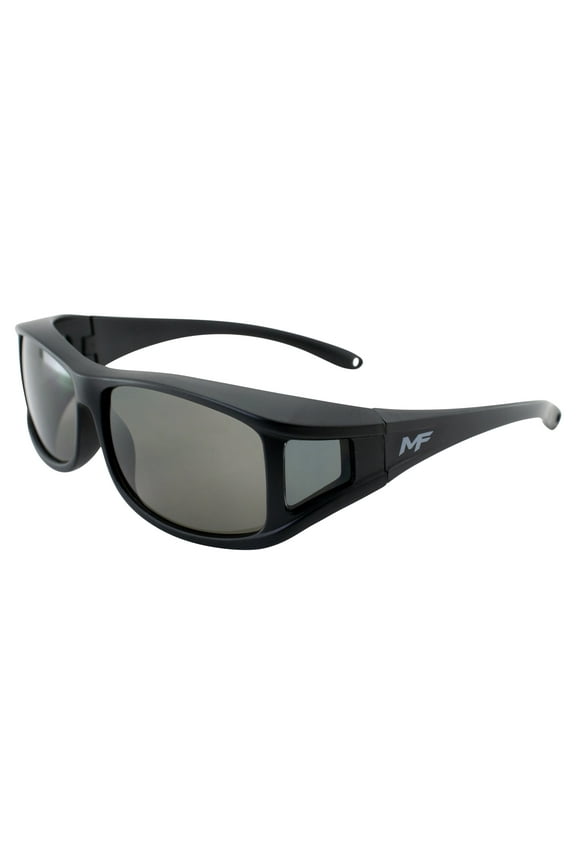 MotoFrame Sideshow Safety Sunglasses Fit Over Glasses Black Frame Smoke Lens