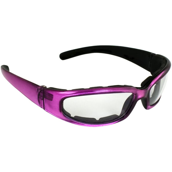 MotoFrames Chill Women's Foam Padded Motorcycle  Sunglasses Pink Frame & Clear Lens