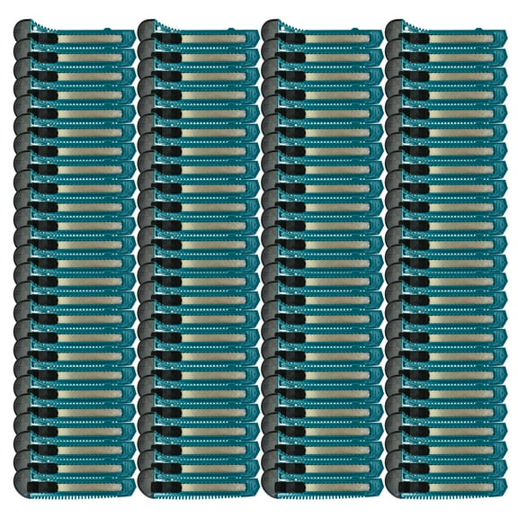 MotoProducts 100 Bulk Turquoise Retractable Utility Knife Wholesale 6 inch Manual Lock Box Cutter Snap Off Blade