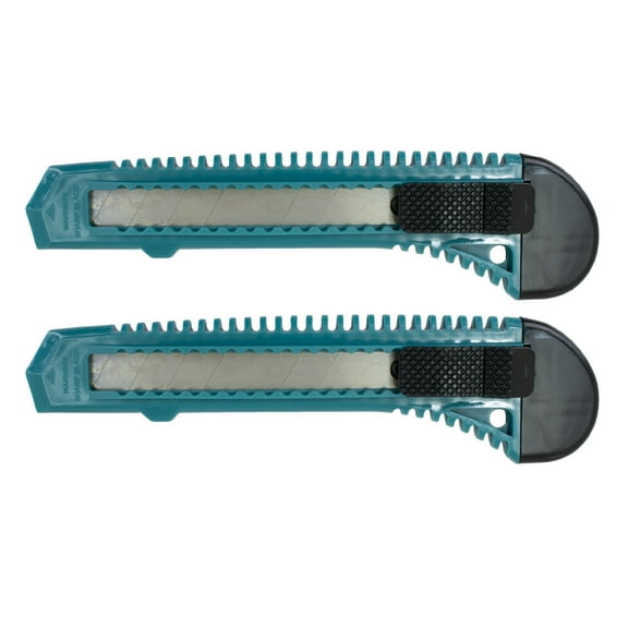 MotoProducts 2 Turquoise Retractable Utility Knife Wholesale 6 inch Manual Lock Box Cutter Snap Off Blade