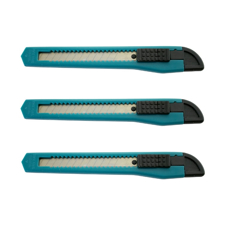 MotoProducts Turquoise Retractable Utility Knife Wholesale 6 inch Manual  Lock Box Cutter Snap Off Blade