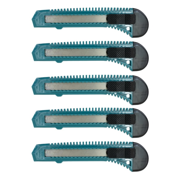 MotoProducts 5 Turquoise Retractable Utility Knife Wholesale 6 inch Manual Lock Box Cutter Snap Off Blade