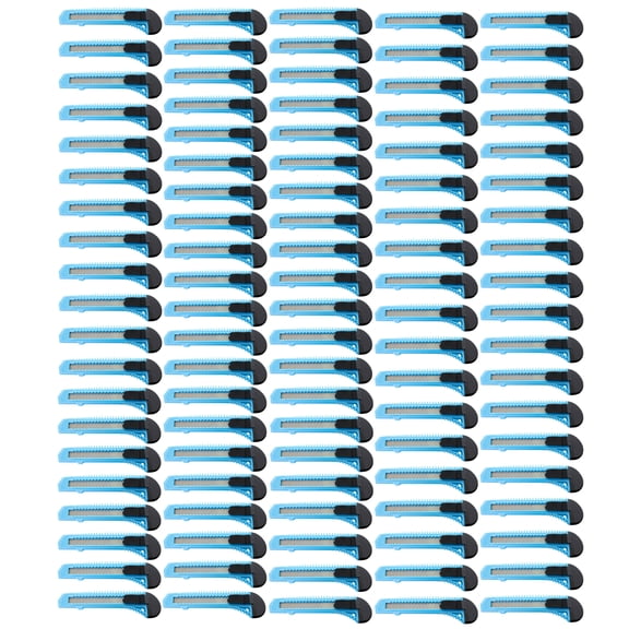 MotoProducts 600 Sky Blue Retractable Utility Knife Wholesale 6 inch Manual Lock Bulk Box Cutter Snap Off Blade