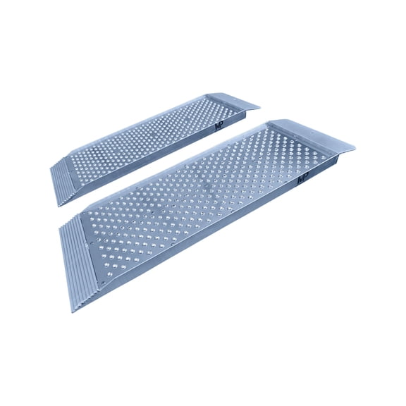 MotoProducts Dual Runner Shed Ramps with Punch Plate Surface & 1,500 lbs. Weight Capacity - 12" Wide, 3' Long (Sold in Pairs)