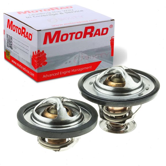 MotoRad Engine Coolant Thermostat compatible with Nissan Murano 2016 - Temperature 180F & 203F;Includes water outlet gasket and 2 seals