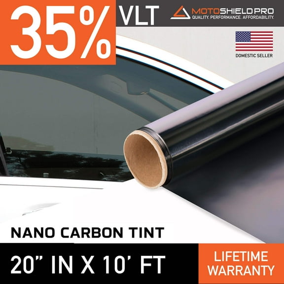 MotoShield Pro Nano Carbon Window Tint - 20" in x 10' ft Roll + Lifetime Warranty
