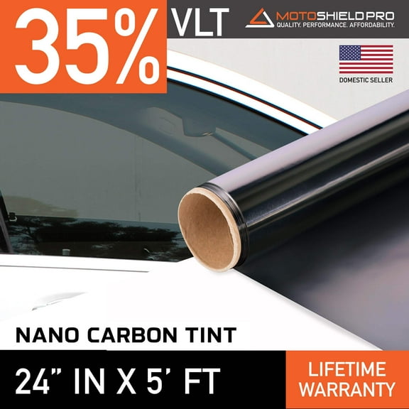 MotoShield Pro Nano Carbon Window Tint - 24" in x 5' ft Roll + Lifetime Warranty