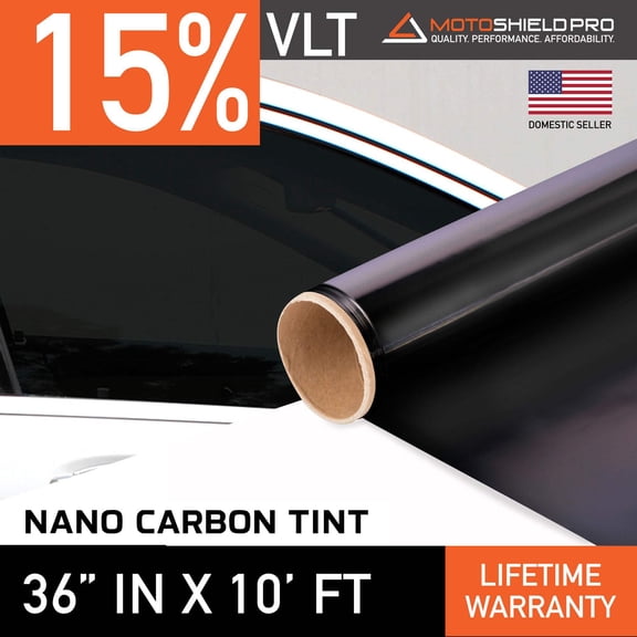 MotoShield Pro Carbon Window Tint - 36" in x 10' ft Roll + Lifetime Warranty