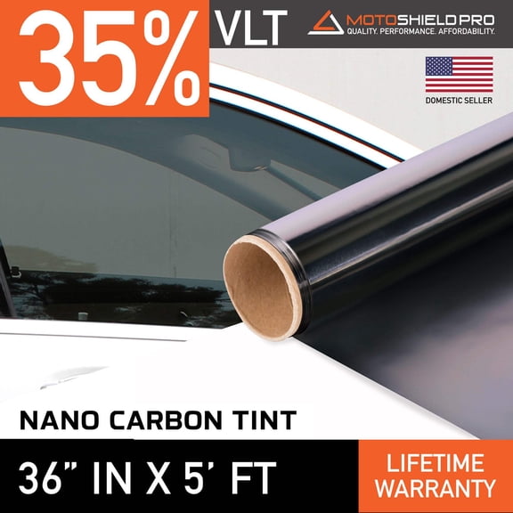 MotoShield Pro Nano Carbon Window Tint - 36" in x 5' ft Roll + Lifetime Warranty