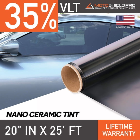 MotoShield Pro Nano Ceramic Window Tint - 20" in x 25' ft Roll + Lifetime Warranty