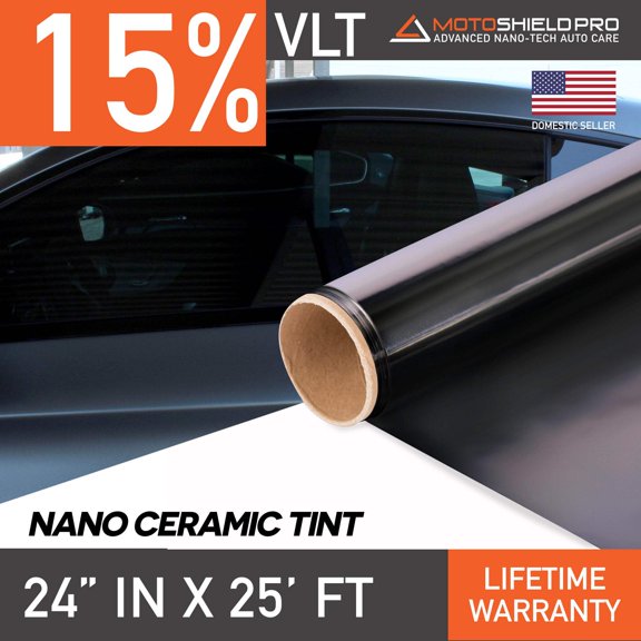 MotoShield Pro Nano Ceramic Window Tint - 24" in x 25' ft Roll + Lifetime Warranty