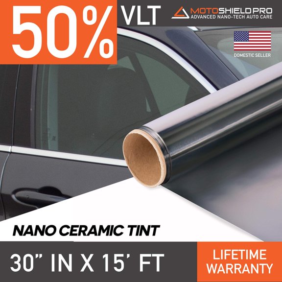 MotoShield Pro Nano Ceramic Window Tint - 30" in x 15' ft Roll + Lifetime Warranty
