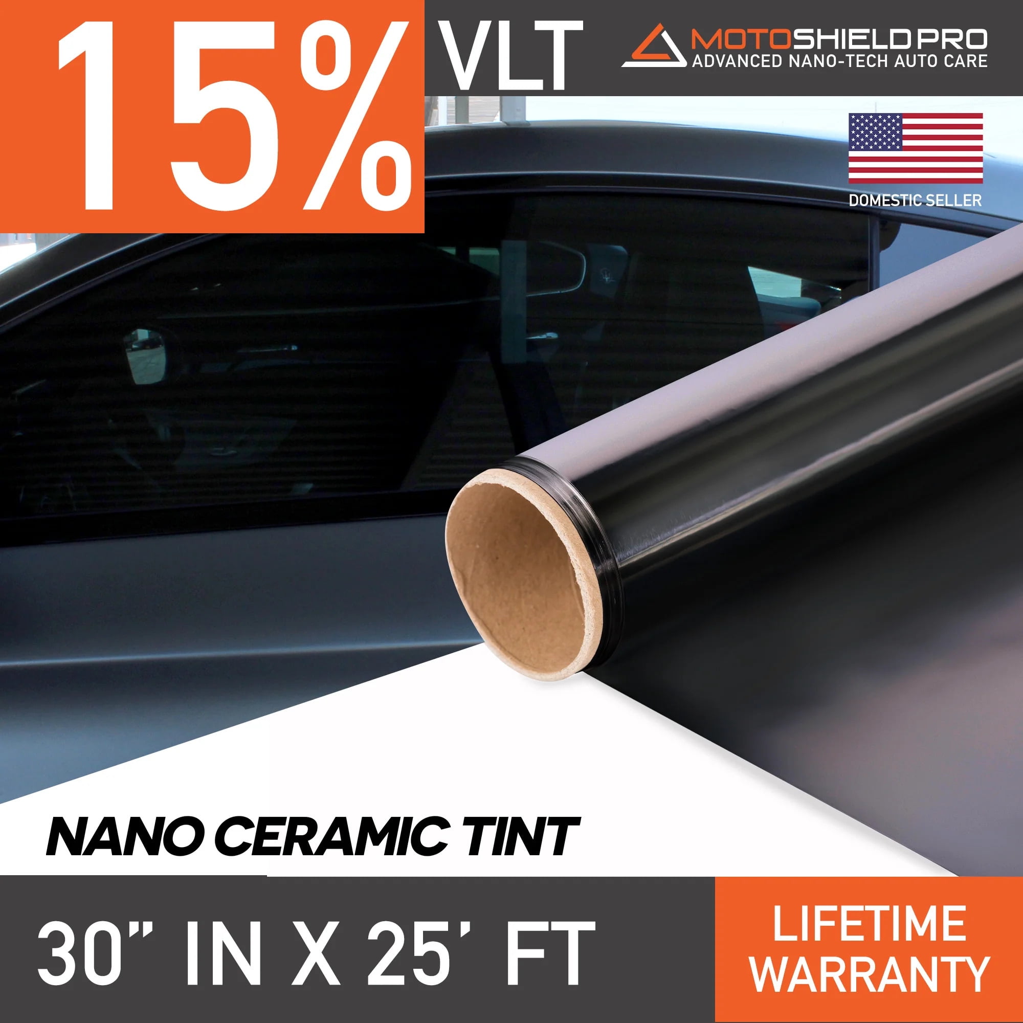 DIY-MotoShield Pro Premium Nano Ceramic Tint (25% VLT) 30” in x 5' ft Roll  | Professional Window Fil…See more DIY-MotoShield Pro Premium Nano Ceramic