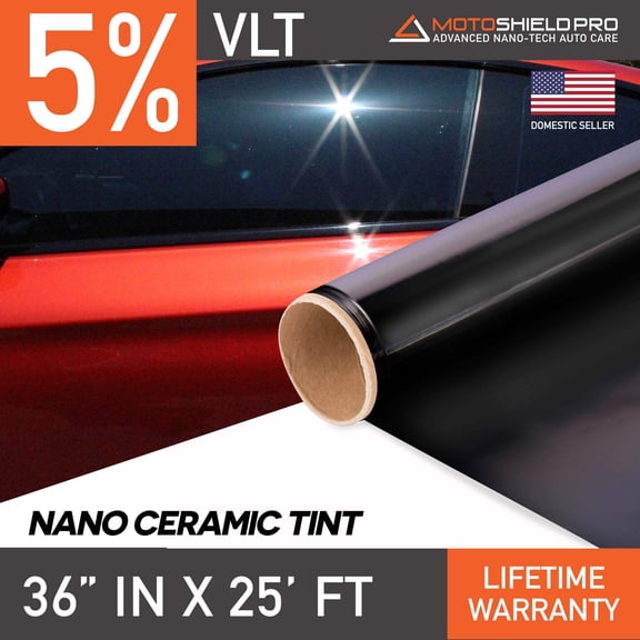 MotoShield Pro Nano Ceramic Window Tint - 36" in x 25' ft Roll + Lifetime Warranty