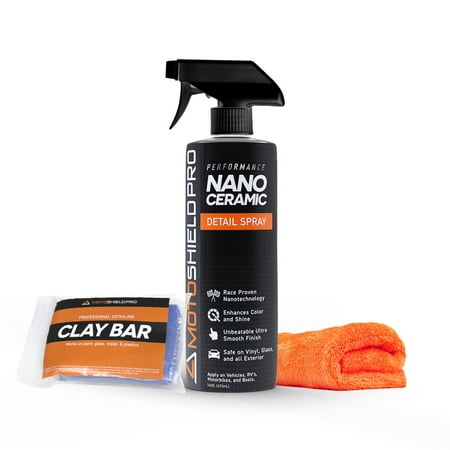 MotoShield Pro Performance Nano Ceramic Detail Spray [Increased SiO2 Shield Strength] for Cars, RVs, Motorbikes, and Boats - 16oz