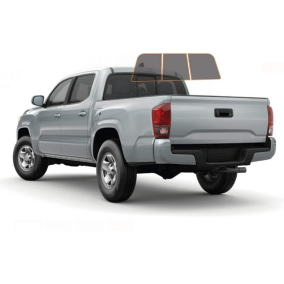 MotoShield Pro Premium Professional 2mil Precut Ceramic Window Tint Film for 2005-2015 Toyota Tacoma Double Cab  (3pc Rear Windshield 5%) + Lifetime Warranty