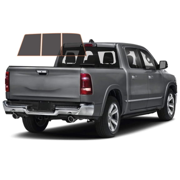 MotoShield Pro Premium Professional 2mil Precut Ceramic Window Tint Film for 2009-2018 Dodge Ram 1500 Crew Cab (3pc Rear Windshield 5%) + Lifetime Warranty
