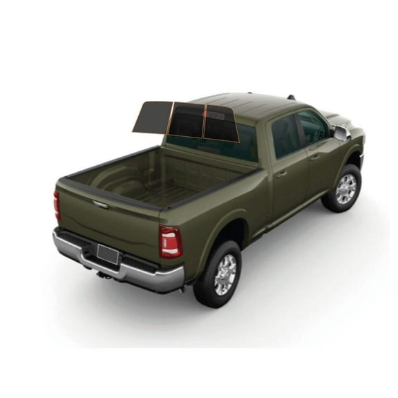 MotoShield Pro Premium Professional 2mil Precut Ceramic Window Tint Film for 2009-2021 Dodge Ram 2500 Crew Cab (3pc Rear Windshield 5%) + Lifetime Warranty