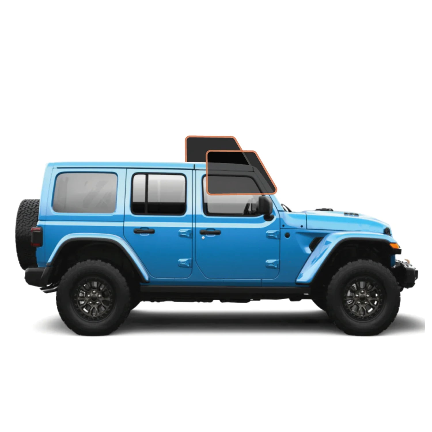 MotoShield Pro Premium Professional 2mil Precut Ceramic Window Tint Film for 2011-2017 Jeep Wrangler 4 Door Hard Top (Front Driver/Passenger 35%) + Lifetime Warranty