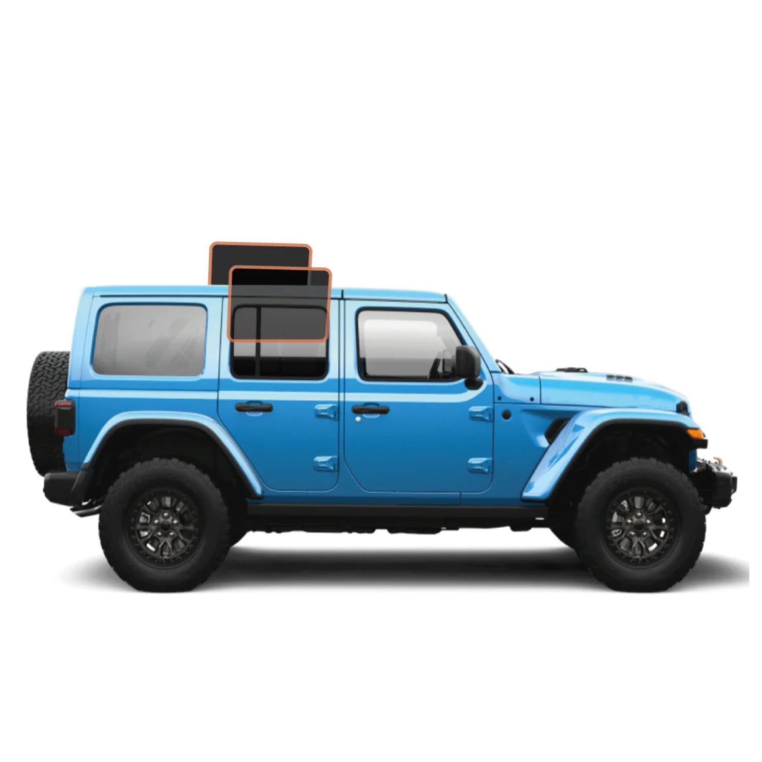 MotoShield Pro Premium Professional 2mil Precut Ceramic Window Tint Film for 2011-2017 Jeep Wrangler 4 Door Hard Top (Rear Driver/Passenger 15%) + Lifetime Warranty
