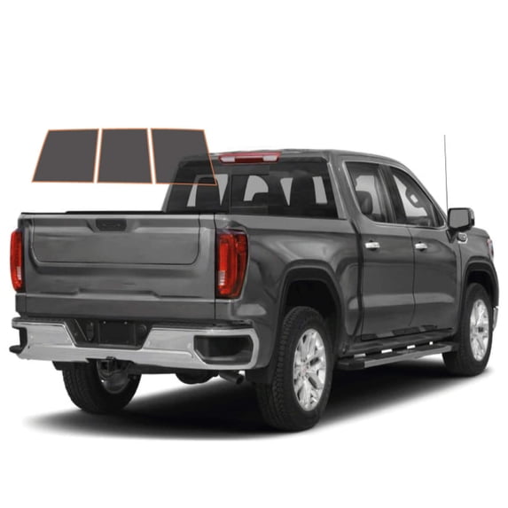 MotoShield Pro Premium Professional 2mil Precut Ceramic Window Tint Film for 2014-2019 Chevrolet Silverado 2500 Crew Cab — (3pc Rear Windshield 25%) + Lifetime Warranty