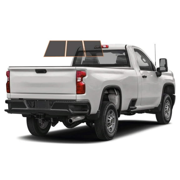 MotoShield Pro Premium Professional 2mil Precut Ceramic Window Tint Film for 2014-2019 Chevrolet Silverado 2500 Standard Cab (3pc Rear Windshield 25%) + Lifetime Warranty