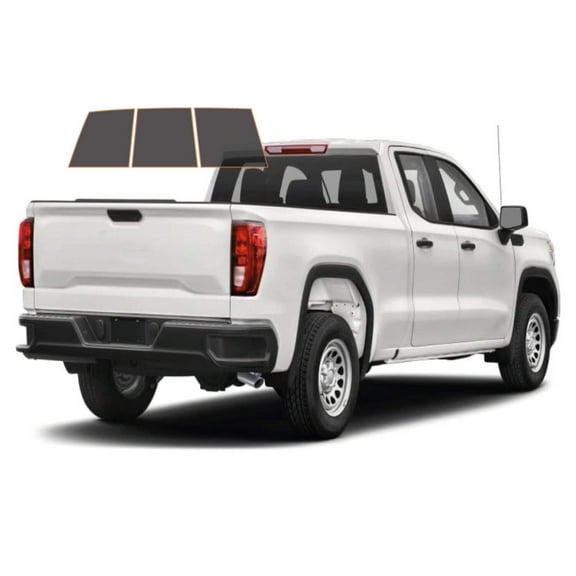 MotoShield Pro Premium Professional 2mil Precut Ceramic Window Tint Film for 2014-2019 GMC Sierra 1500 Double Cab  (3pc Rear Windshield 25%) + Lifetime Warranty