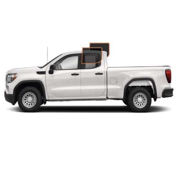 MotoShield Pro Premium Professional 2mil Precut Ceramic Window Tint Film for 2014-2019 GMC Sierra 1500 Double Cab  (Rear Driver/ Passenger 25%) + Lifetime Warranty