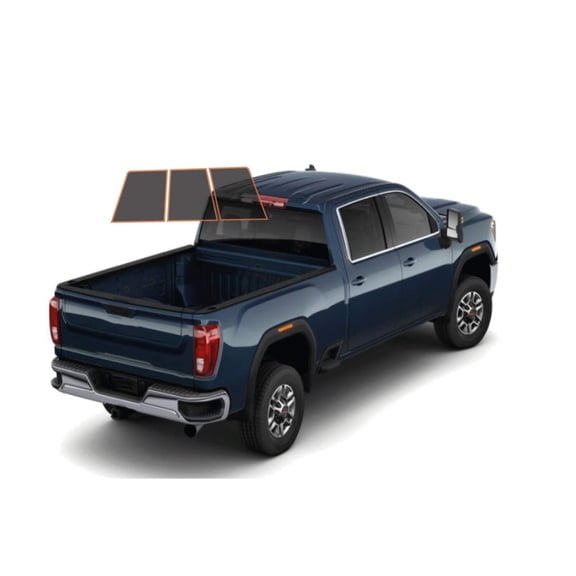 MotoShield Pro Premium Professional 2mil Precut Ceramic Window Tint Film for 2015-2019 GMC Sierra 2500 Crew Cab — (3pc Rear Windshield 15%) + Lifetime Warranty