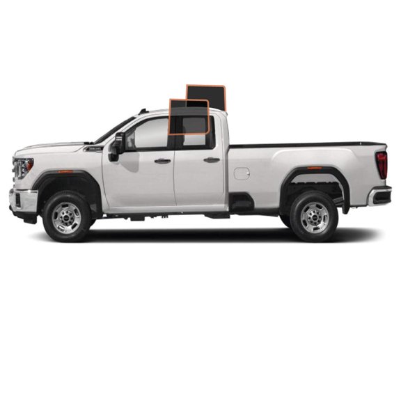 MotoShield Pro Premium Professional 2mil Precut Ceramic Window Tint Film for 2015-2019 GMC Sierra 2500 Double Cab  (Rear Driver/ Passenger 25%) + Lifetime Warranty