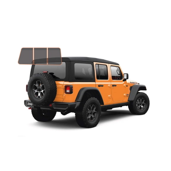 MotoShield Pro Premium Professional 2mil Precut Ceramic Window Tint Film for 2018-2021 Jeep Wrangler 4 Door Hard Top (Solid Rear Windshield 5%) + Lifetime Warranty