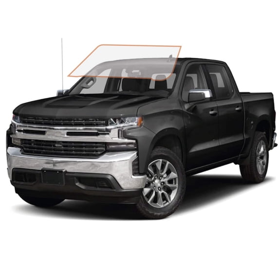 MotoShield Pro Premium Professional 2mil Precut Ceramic Window Tint Film for 2019-2021 Chevrolet Silverado 1500 Crew Cab — (Front Windshield 70%) + Lifetime Warranty
