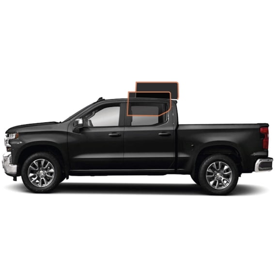 MotoShield Pro Premium Professional 2mil Precut Ceramic Window Tint Film for 2019-2021 Chevrolet Silverado 1500 Crew Cab  (Rear Driver/ Passenger 5%) + Lifetime Warranty