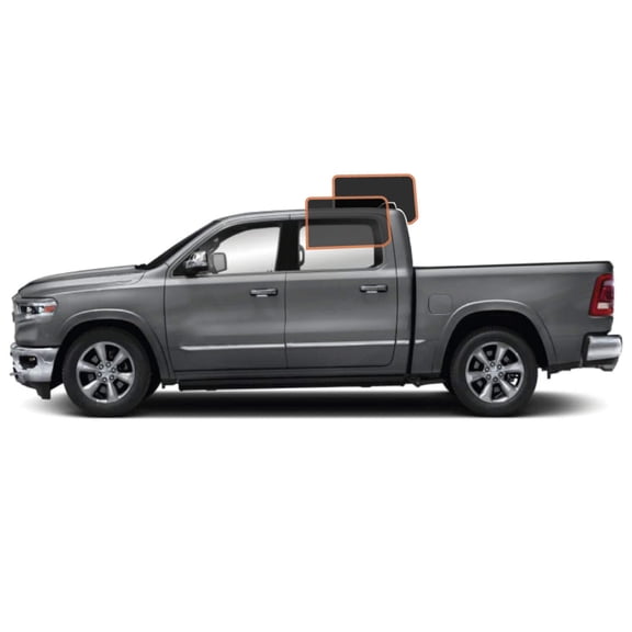 MotoShield Pro Premium Professional 2mil Precut Ceramic Window Tint Film for 2019-2021 Dodge Ram 1500 Crew Cab  (Rear Driver/ Passenger 25%) + Lifetime Warranty