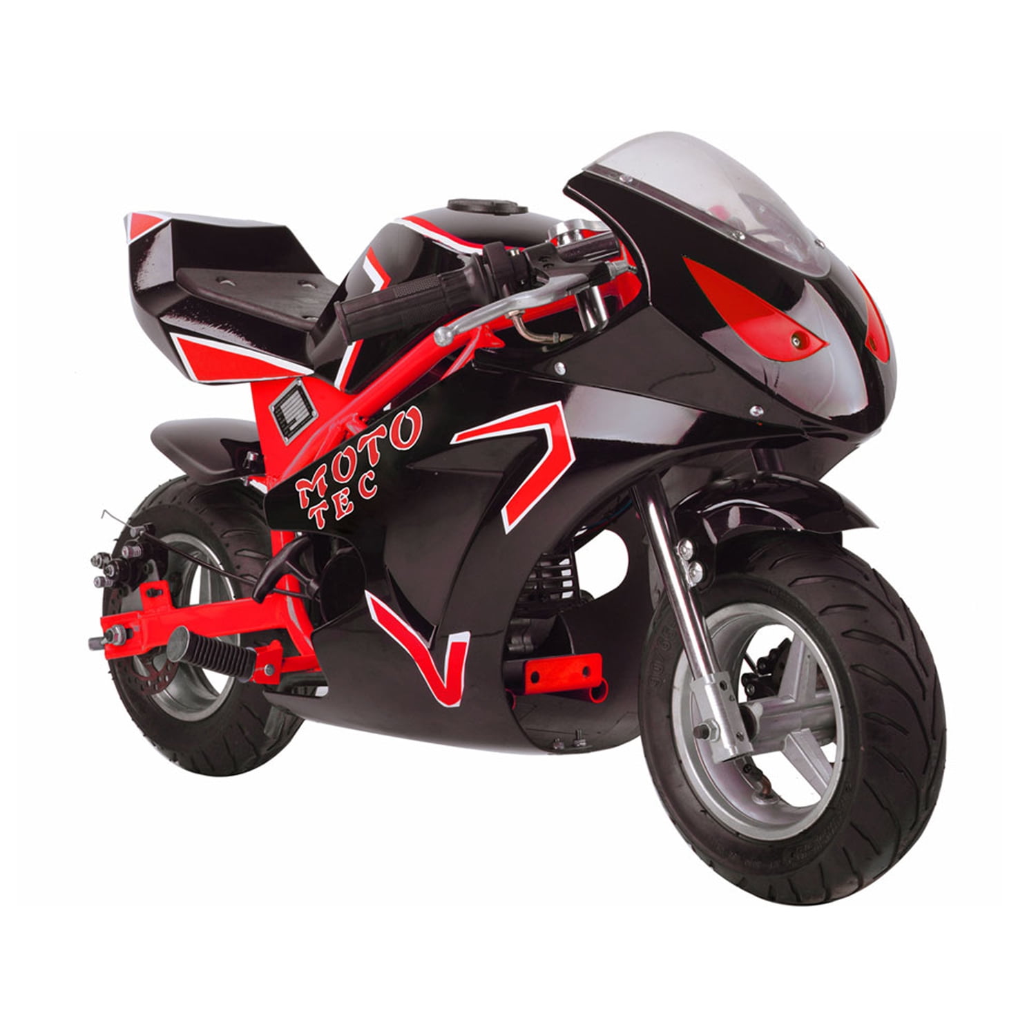 MotoTec 49cc 2-Stroke Gas Powered Pocket Bike Mini Motorcycle GT Red