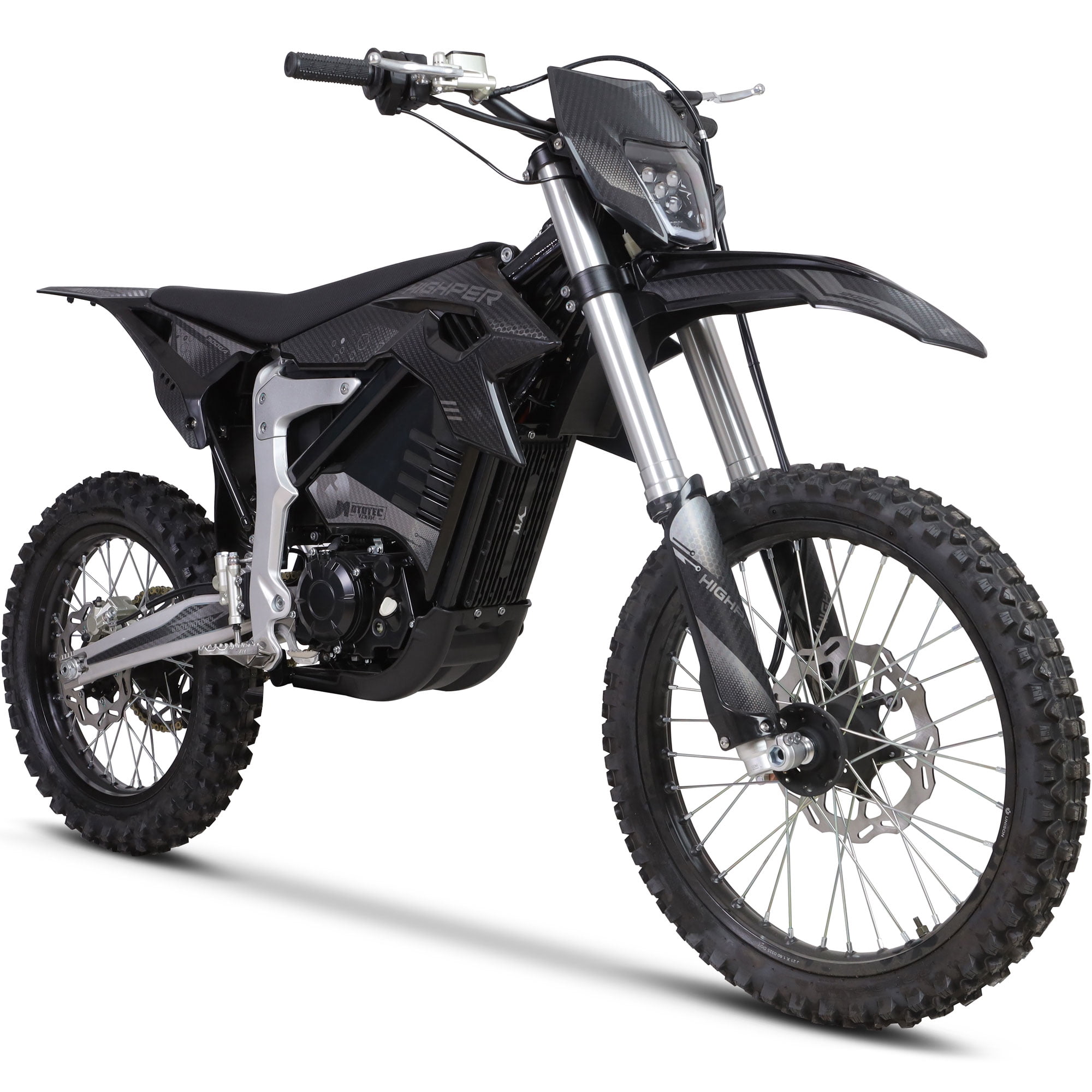 MotoTec Venom 72v 12000w Electric Dirt Bike Black, 77 mph Max