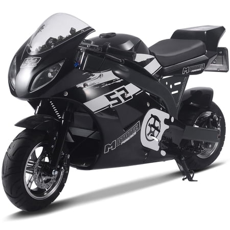 MotoTec 48v 1000w Kids Superbike Large Pocket Bike Black