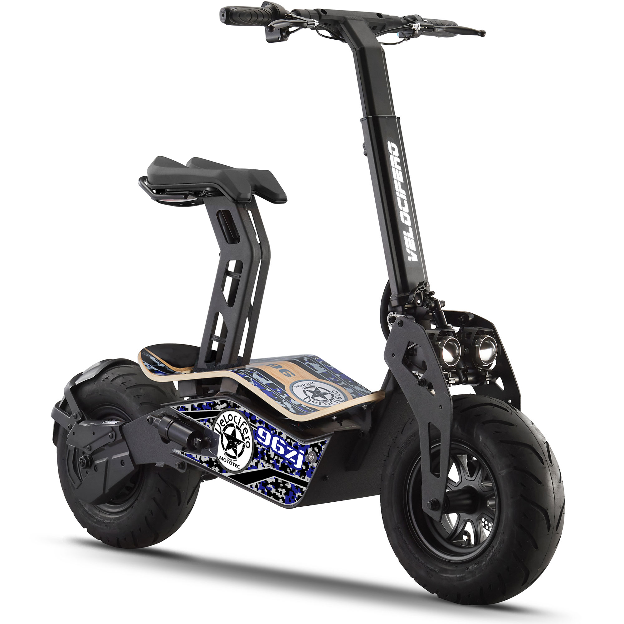 MotoTec Mad Fat Tire 1600w 48v Electric Scooter with Seat - image 1 of 8