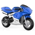 thumbnail image 1 of MotoTec Phantom 49 cc 2 Stroke Gas Powered Mini Bike Max Speed 25 mph Weight 43 lbs, Blue, 1 of 6