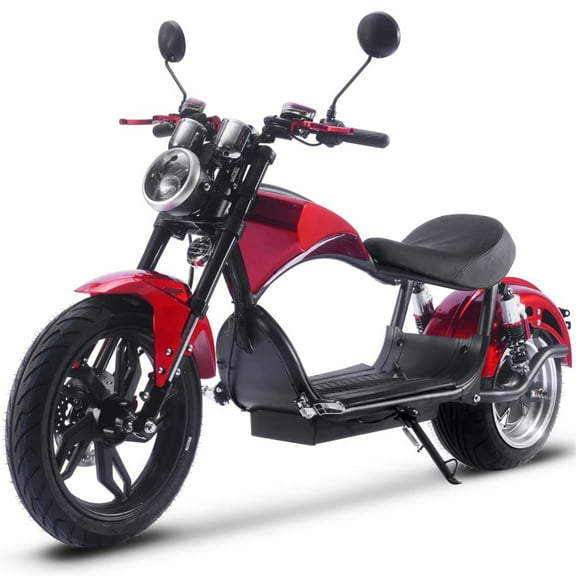 MotoTec Raven 60v 30ah 2500w Lithium Electric Cafe Motorcycle Red