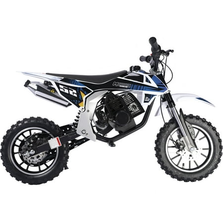MotoTec Warrior 52cc 2-Stroke Gas Dirt Bike, Black