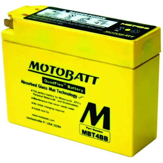 Motobatt Battery For Suzuki TR50 Street Magic 1998-1999 3YJ-82100-02-00; MBT4BB