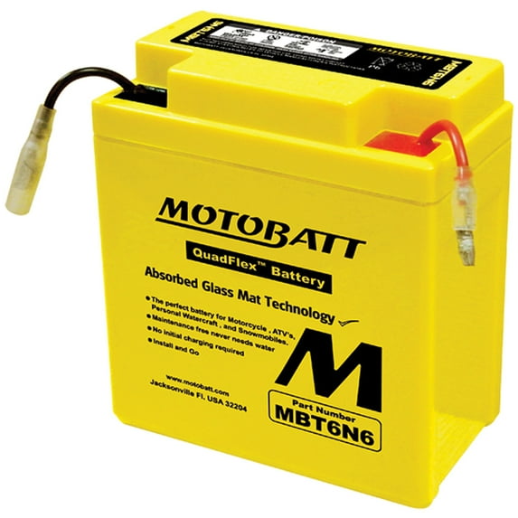 Motobatt Battery MBT6N6 for Honda CB100 Super Sport 100 1970-1972, CB125S 125 1973-1980 Motorcycles
