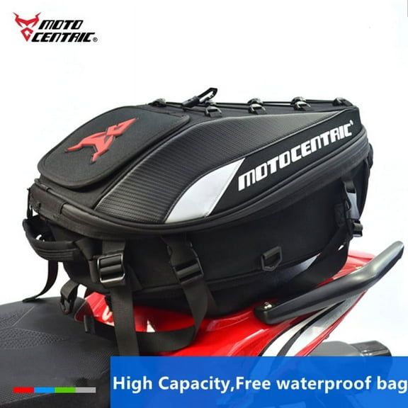 Motocentric Waterproof Motorcycle Tail Bag 37L Tool Box Rear Seat Bag Large Capacity Rider Backpack