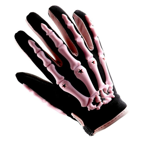 Motocross Adult Motorcycle BMX MX ATV Dirt Bike Bicycle Skeleton Gloves CE04 Pink