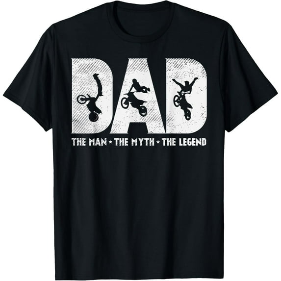 Motocross Dad Man Myth Legend Dirt Bike Motorcycle Race Gift T-ShirtMen and women can wear, black T-shirts, gifts. Age: M,L,XL 2XL, 3XL, 413XL