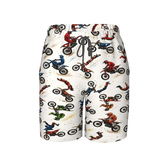 Motocross Dirt Bike Beach Pants Lightweight Teen Shorts with Mesh Lining and Drawstring
