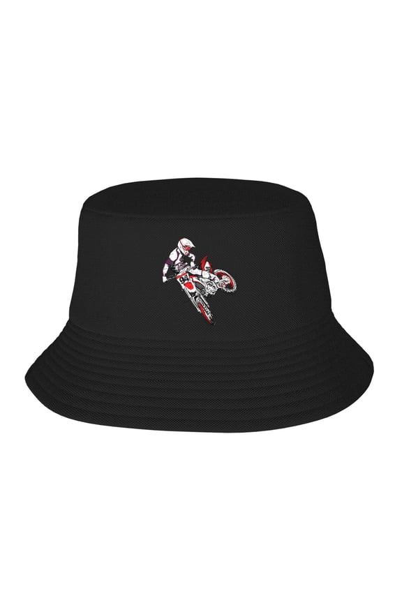 Motocross Dirt Bike Bucket Hat For Womens And Mens Outdoor Beach Fisherman Hat Sun Hat
